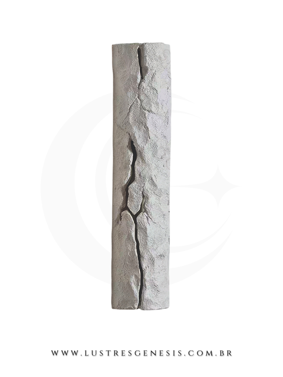 Arandela LED R&uacute;stica Branco Gesso 39x9cm Bivolt para Sala de Estar Quarto Corredor Escada Hall e Lavabo
